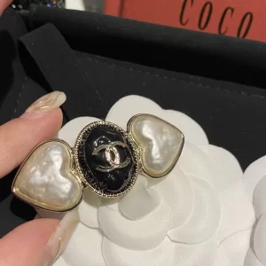 Chanel Brooch Chanel Gold CC Heart Brooch 