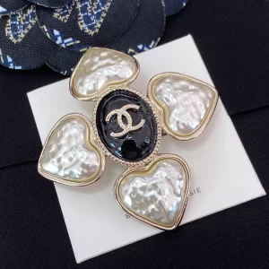 Chanel Brooch Chanel Gold CC Heart Brooch 