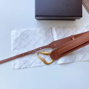 Luxury Womens Belts Bottega Veneta Tan Leather Belt 40MM A175PP240 AA174029