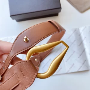 Luxury Womens Belts Bottega Veneta Tan Leather Belt 40MM A175PP240 AA174029