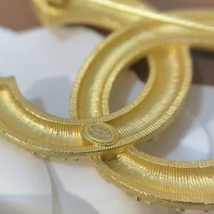 Luxury Womens Jewelry Chanel Brooch Chanel Gold CC Logo Brooch A205PP150 AA174142