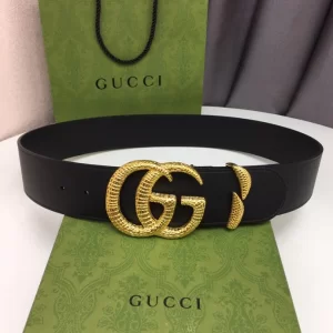 Gucci Double G Buckle Leather Belt Black 50MM 