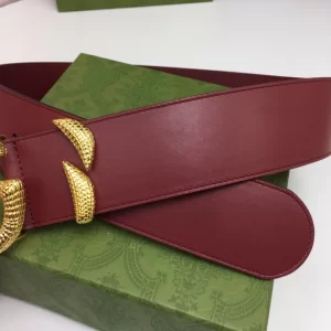 Replica Womens Belts Gucci Double G Buckle Leather Belt in Red 50MM A175PP240 AA175180