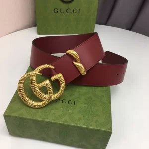 Replica Womens Belts Gucci Double G Buckle Leather Belt in Red 50MM A175PP240 AA175180