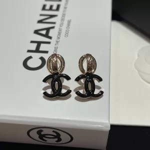 Chanel Earrings Chanel Black CC Logo Earrings 
