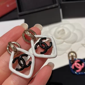 Chanel Earrings Chanel Black CC Logo Earrings 