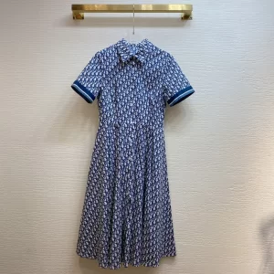 Dior 2022 Dior Oblique Shirt Dress BlueXL 