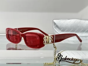Balenciaga Luxury Sunglasses BB0096 Red 