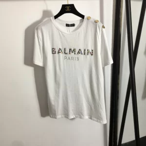 Balmain 2022 Cotton Jersey T Shirt White 