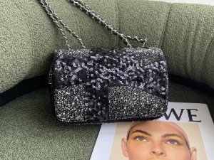 Replica Womens Handbags Chanel 2022 Mini Flap Bag in Sequin 20CM A103PP1080 AA178525