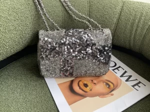 Replica Womens Handbags Chanel 2022 Mini Flap Bag in Sequin 20CM A103PP1080 AA178526