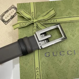 Replica Mens Belts Gucci Square G Buckle Belt in Black Leather 35MM A175PP240 AA179431