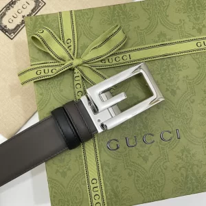 Replica Mens Belts Gucci Square G Buckle Belt in Black Leather 35MM A175PP240 AA179432