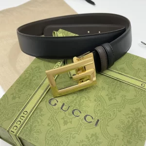 Replica Mens Belts Gucci Square G Buckle Belt in Black Leather 35MM A175PP240 AA179433