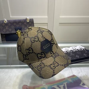 Replica Womens Hats Gucci Jumbo GG Supreme Canvas Cap Hat Beige A144PP50 AA179250
