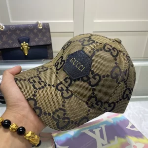 Replica Womens Hats Gucci Jumbo GG Supreme Canvas Cap Hat Beige A144PP50 AA179250