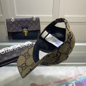 Replica Womens Hats Gucci Jumbo GG Supreme Canvas Cap Hat Beige A144PP50 AA179250