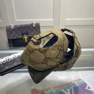 Replica Womens Hats Gucci Jumbo GG Supreme Canvas Cap Hat Beige A144PP50 AA179250