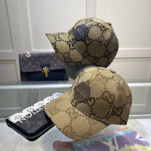 Replica Womens Hats Gucci Jumbo GG Supreme Canvas Cap Hat Beige A144PP50 AA179250