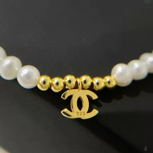 Replica Womens Jewelry Chanel VIP Gold CC Logo Pearls Necklace A62PP280 AA179291