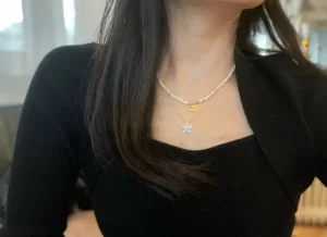 Replica Womens Jewelry Chanel VIP Gold CC Logo Pearls Necklace A62PP280 AA179291