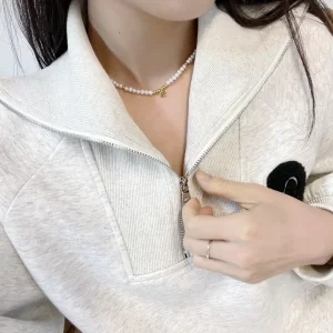 Replica Womens Jewelry Chanel VIP Gold CC Logo Pearls Necklace A62PP280 AA179291