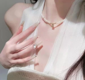 Replica Womens Jewelry Chanel VIP Gold CC Logo Pearls Necklace A62PP280 AA179291