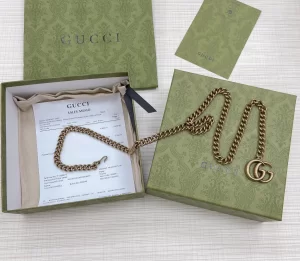 Replica Womens Belts Gucci GG Marmont Chain Belt in Gold A175PP240 AA179874