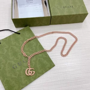 Replica Womens Belts Gucci GG Marmont Chain Belt in Rose Beige A175PP240 AA179873