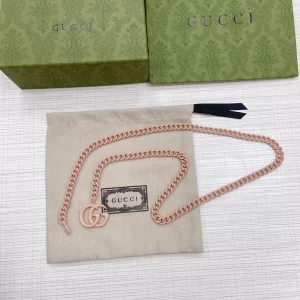 Replica Womens Belts Gucci GG Marmont Chain Belt in Rose Beige A175PP240 AA179873