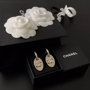 Replica Womens Jewelry Chanel Crystals CC Oval Earrings A39PP130 AA179759