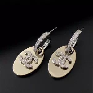 Replica Womens Jewelry Chanel Crystals CC Oval Earrings A39PP130 AA179759