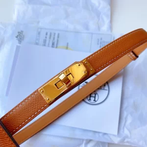Replica Womens Belts Hermes Kelly Pocket 18 Leather Belt in Brown A175PP380 AA180111
