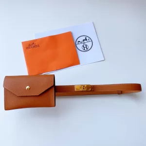 Replica Womens Belts Hermes Kelly Pocket 18 Leather Belt in Brown A175PP380 AA180111