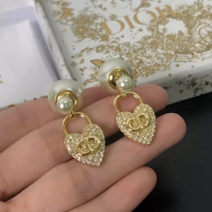 Dior Tribales CD Crystals Heart Earrings 