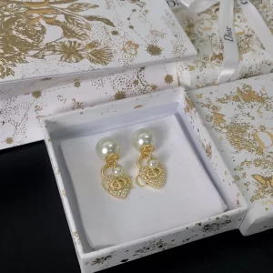Replica Womens Jewelry Dior Tribales CD Crystals Heart Earrings A39PP130 AA180139