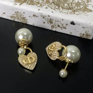 Replica Womens Jewelry Dior Tribales CD Crystals Heart Earrings A39PP130 AA180139