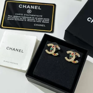 Replica Womens Jewelry Chanel VIP Multicolor CC Logo Earrings A62PP180 AA180551