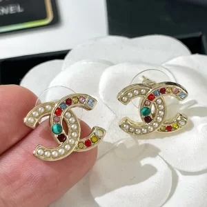 Replica Womens Jewelry Chanel VIP Multicolor CC Logo Earrings A62PP180 AA180551