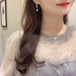 Replica Womens Jewelry Dior Navy CD Crystals CD Pearls Earrings A39PP110 AA180527