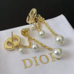 Replica Womens Jewelry Dior Navy CD Crystals CD Pearls Earrings A39PP110 AA180527