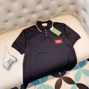 Gucci Black Cotton Polo T Shirt 