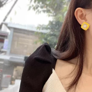 Replica Womens Jewelry Chanel VIP CC Logo Square Earrings AB8423 A62PP180 AA180843