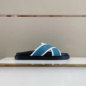 Replica Mens Shoes Dior Aqua Slide Sandal in Blue Leather 38 To 45 A151PP480 AA181938