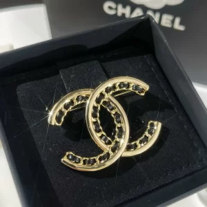 Chanel VIP Gold CC Chain Leather Brooch 