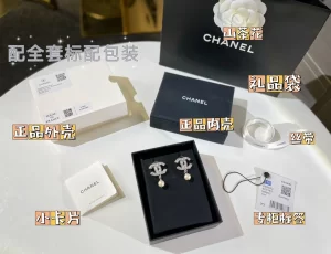 Replica Womens Jewelry Chanel VIP Pearls CC Logo Earrings A62PP170 AA182280