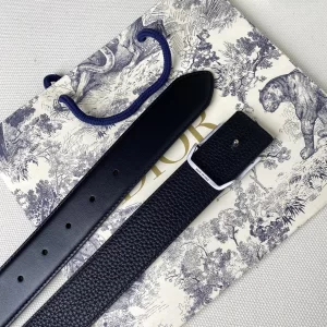 Replica Womens Belts Dior 2022 D Buckle Black Leather Belt 35MM A175PP240 AA183059