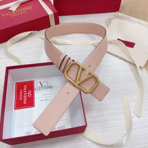 Replica Womens Belts Valentino Vlogo Leather Belt in Pink 40MM A175PP240 AA183359