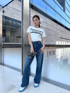 Replica Womens Clothing Dior 2022 White Cotton Jersey T Shirt SML A29PP380 AA184035