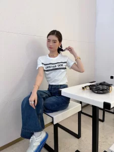 Replica Womens Clothing Dior 2022 White Cotton Jersey T Shirt SML A29PP380 AA184035